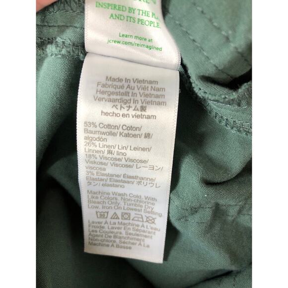 J. Crew Lizzie Pants High Rise Patch Pocket Wide Leg  Pale Spinach NWT 28P - Picture 8 of 9